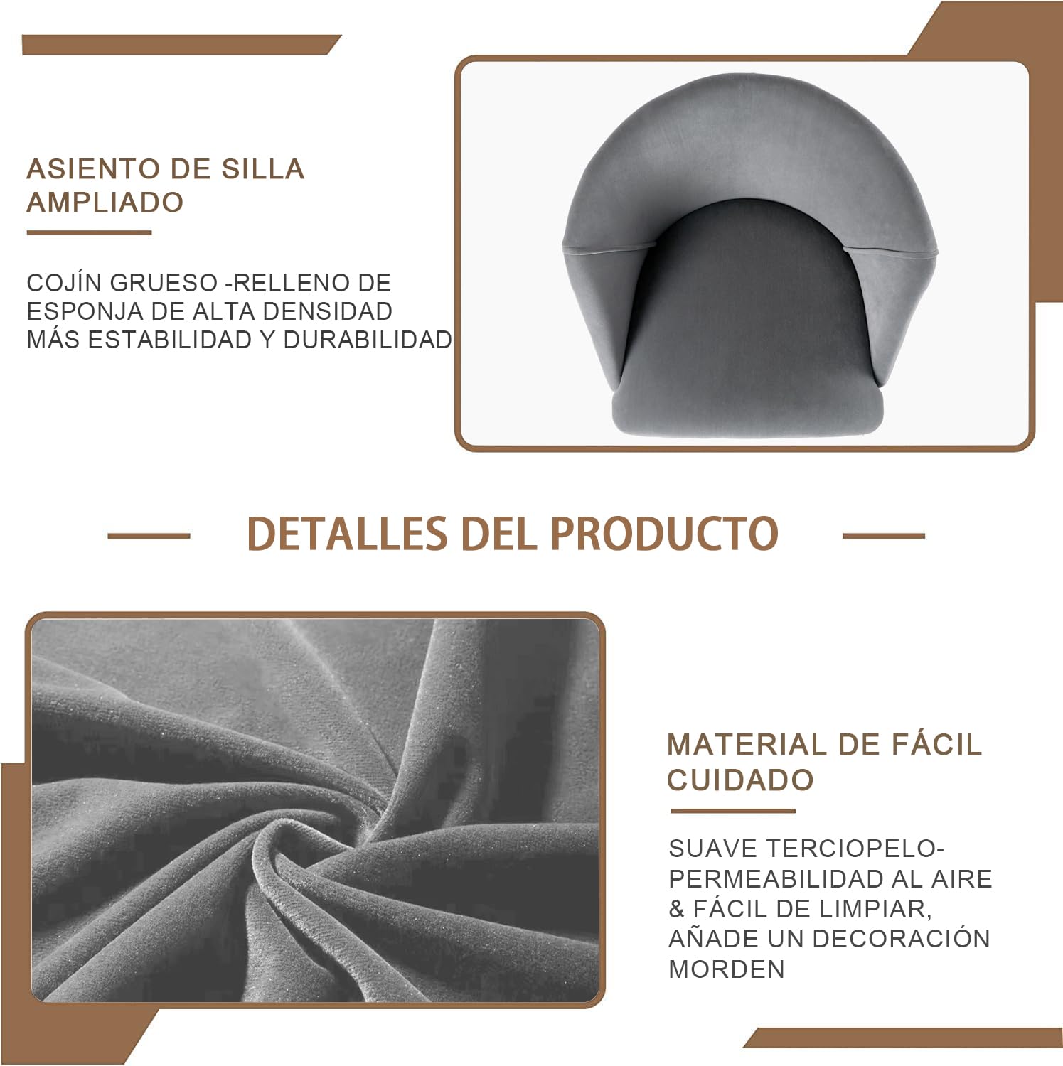 Foto 6 pulgar | Taburete De Bar Furniturer Aldridge Gris 47.5 X 47.5 X 97 Cm