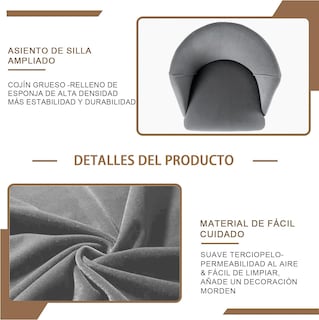 Foto 5 | Taburete De Bar Furniturer Aldridge Gris 47.5 X 47.5 X 97 Cm