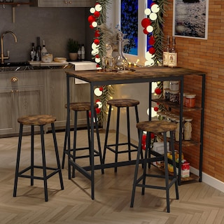 Foto 5 | Taburete De Bar Furniturer Turiel Marrón 32 X 32 X 65 Cm
