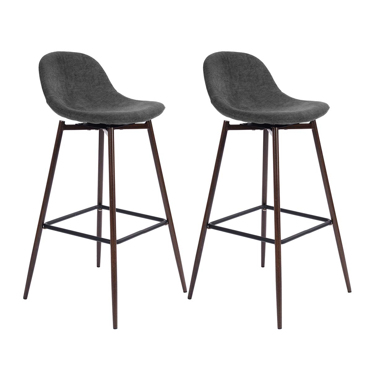 Foto 2 pulgar | Taburete De Bar Furniturer Charlton Gris 45.5 X 45.5 X 93 Cm