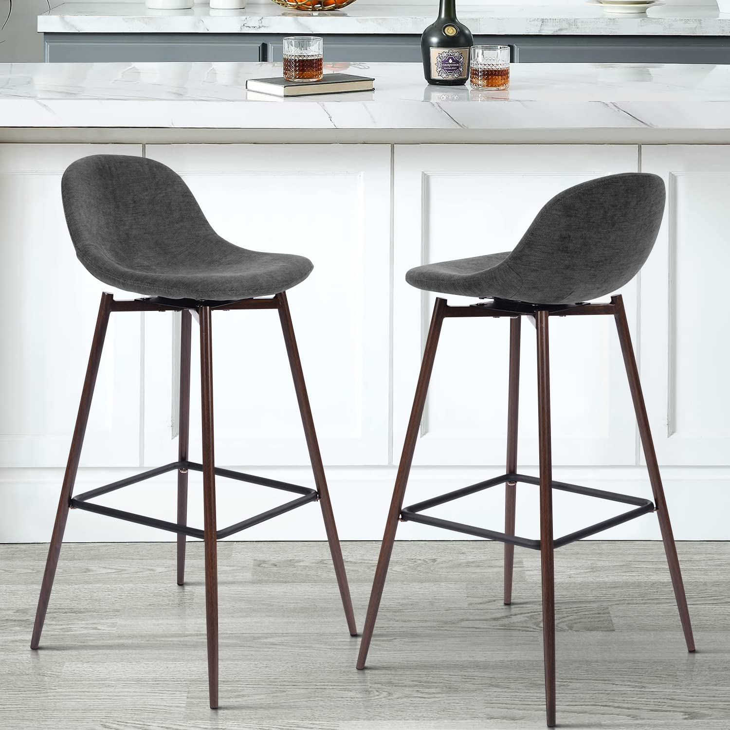 Foto 3 pulgar | Taburete De Bar Furniturer Charlton Gris 45.5 X 45.5 X 93 Cm