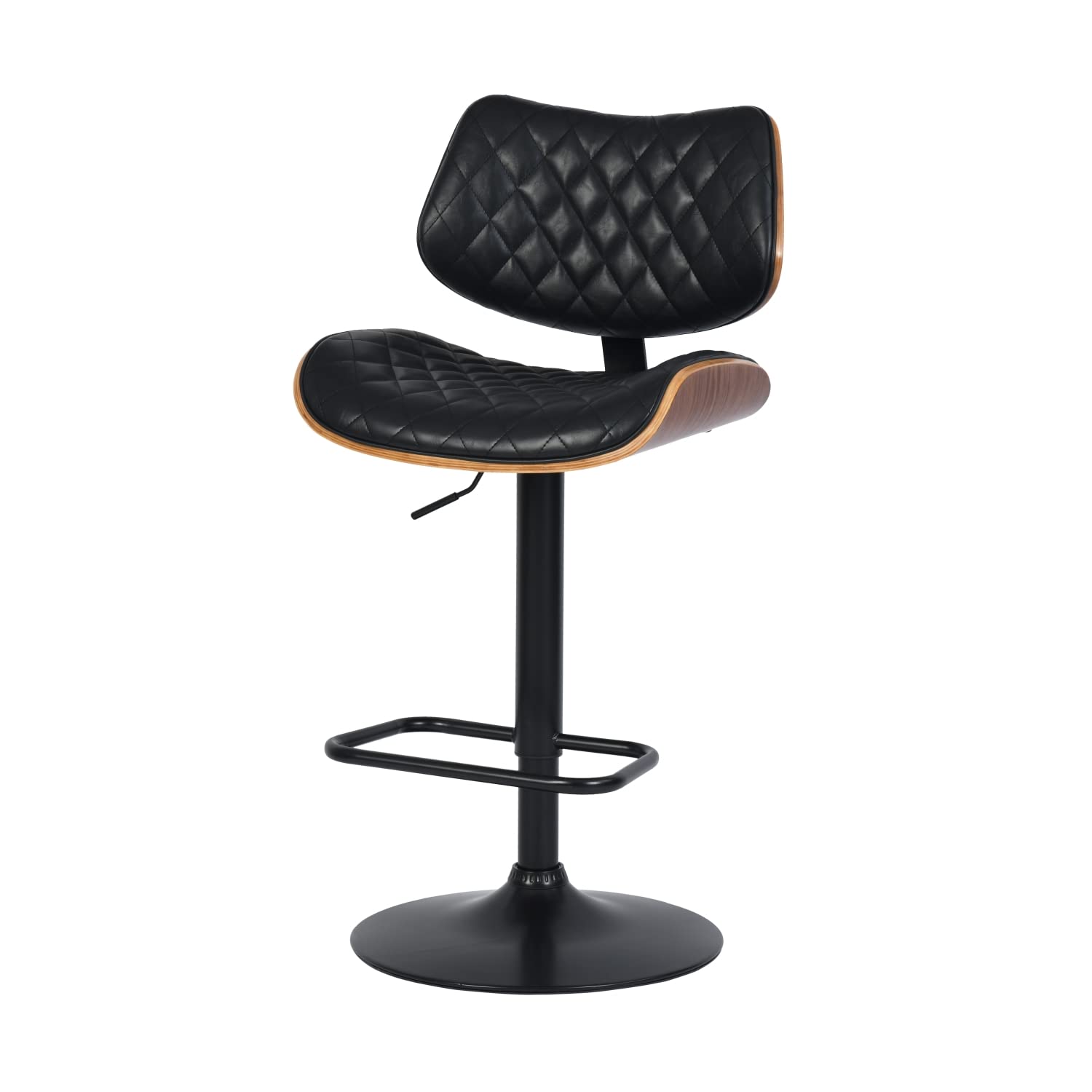 Foto 2 pulgar | Taburete De Bar Furniturer Donte Negro 48 X 45 X 96-116 Cm