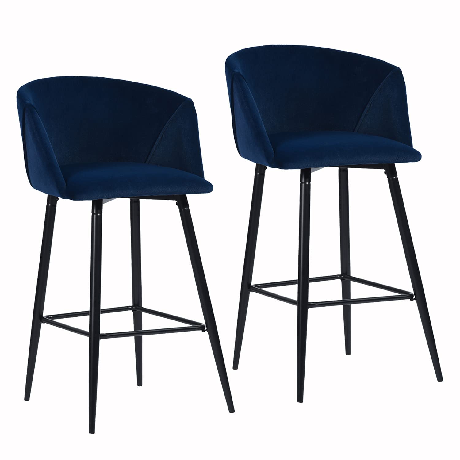 Foto 2 pulgar | Taburete De Bar Furniturer Aldridge Azul 47.5 X 47.5 X 97 Cm