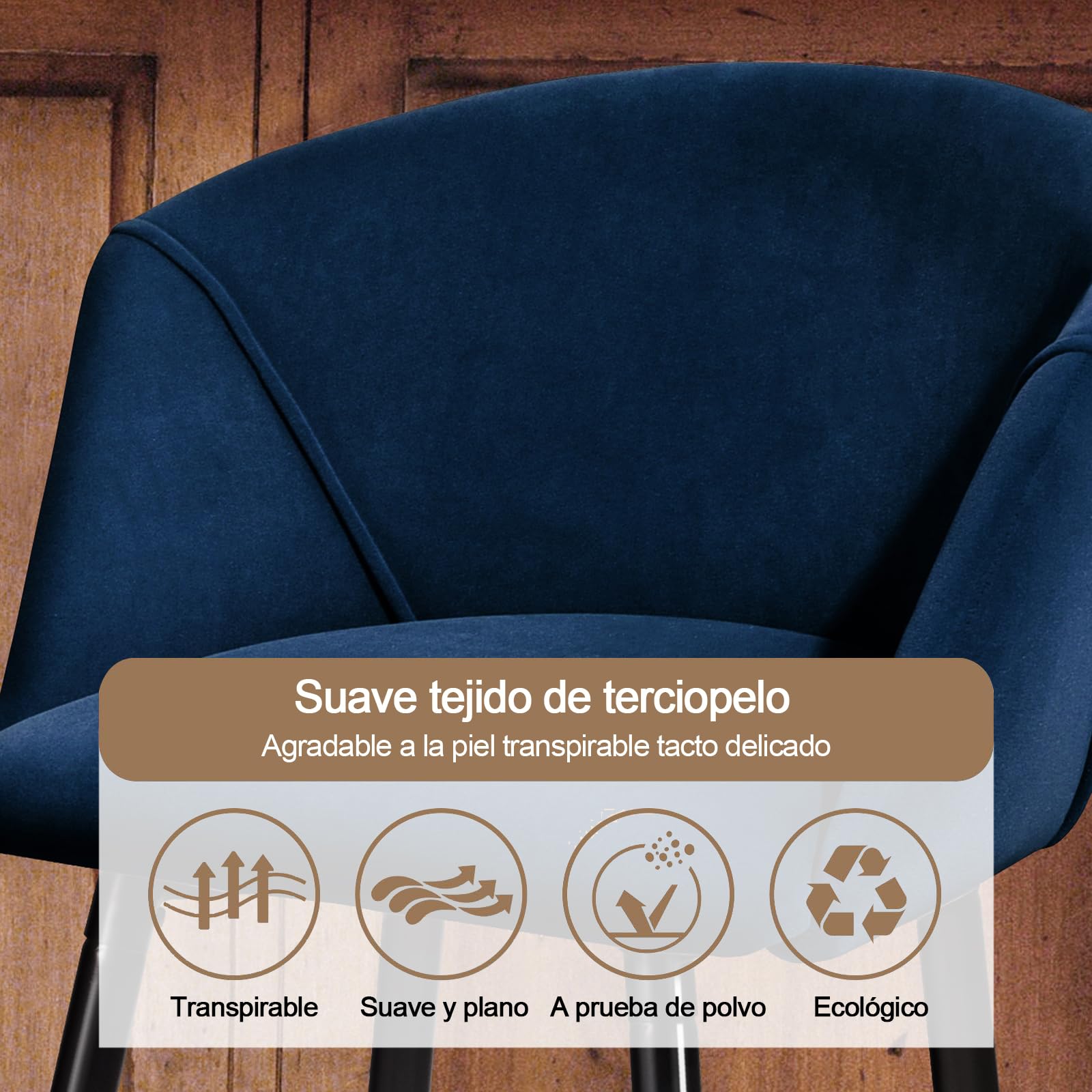 Foto 7 pulgar | Taburete De Bar Furniturer Aldridge Azul 47.5 X 47.5 X 97 Cm