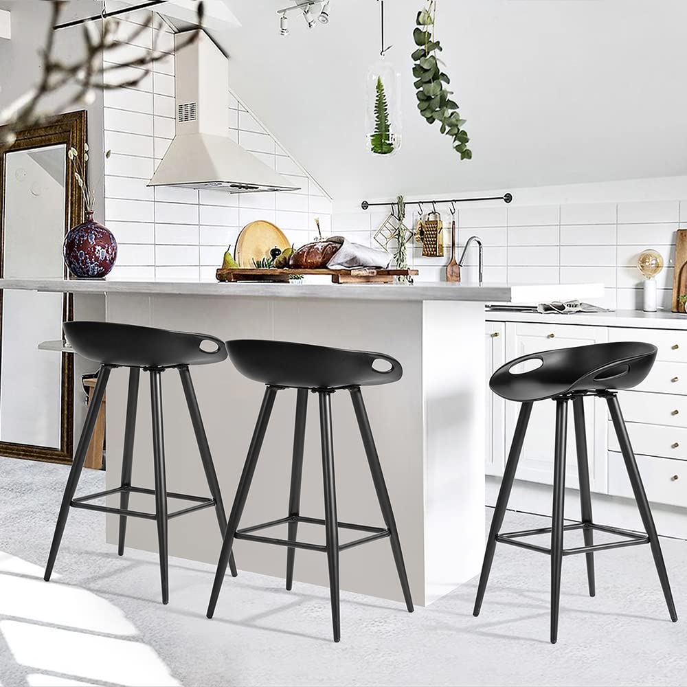 Foto 4 | Taburete De Bar Furniturer Fiyan Negro