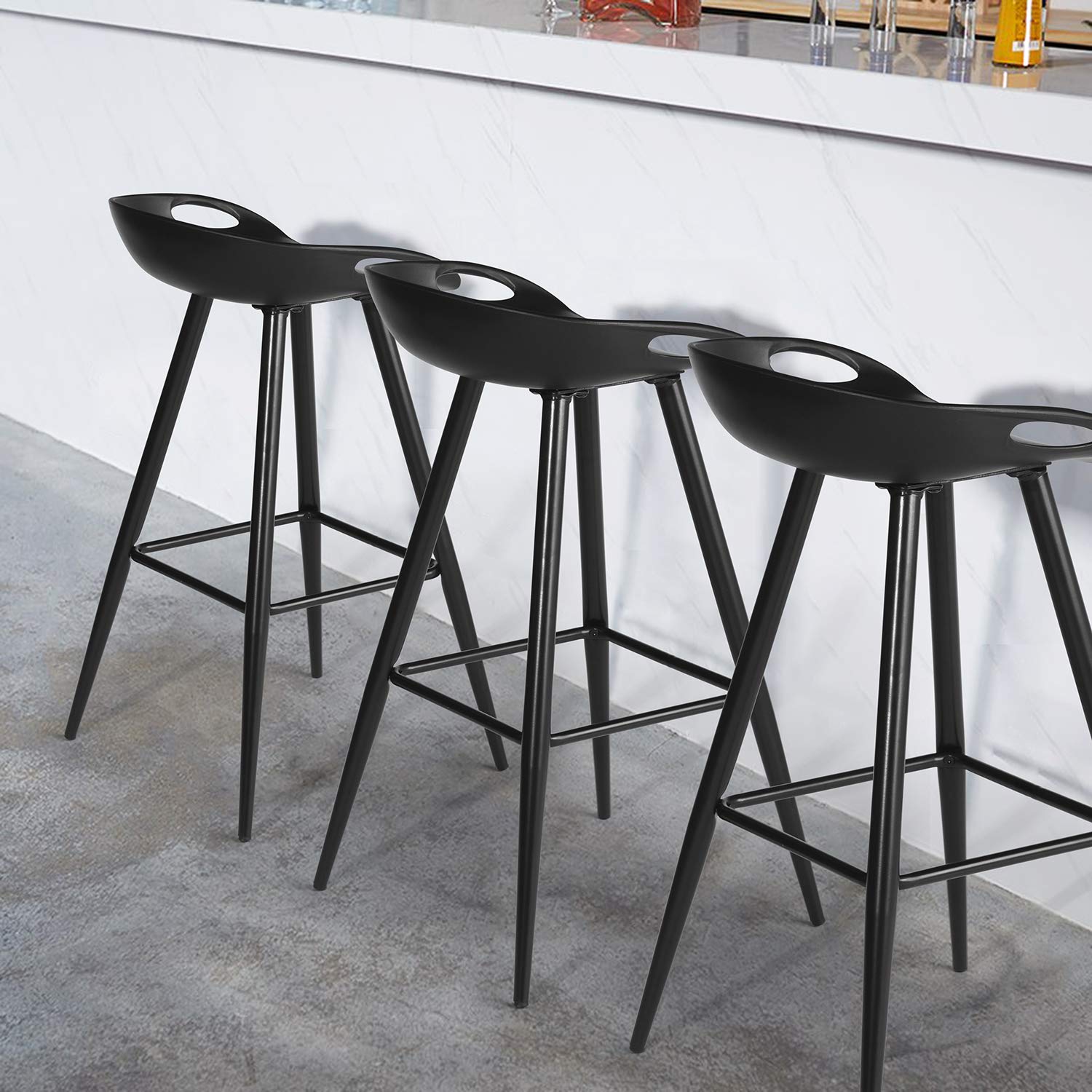 Foto 7 | Taburete De Bar Furniturer Fiyan Negro