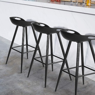 Foto 7 | Taburete De Bar Furniturer Fiyan Negro