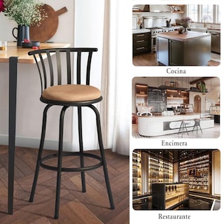 Foto 5 | Juego de 2 Bancos de Bar Furniturer Pistil Café