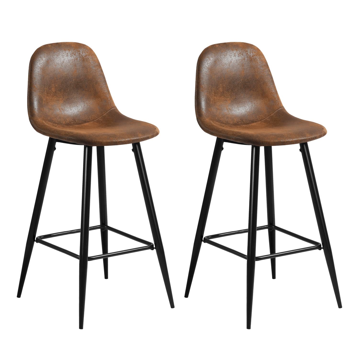 Foto 2 pulgar | Set De 2 Taburetes De Bar Furniturer Charlton Marrón 45.5 X 44 X 100 Cm