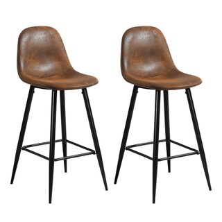 Foto 1 | Set De 2 Taburetes De Bar Furniturer Charlton Marrón 45.5 X 44 X 100 Cm