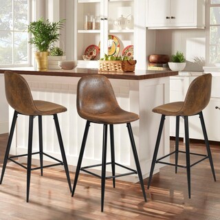 Foto 2 | Set De 2 Taburetes De Bar Furniturer Charlton Marrón 45.5 X 44 X 100 Cm