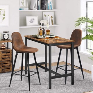 Foto 4 | Set De 2 Taburetes De Bar Furniturer Charlton Marrón 45.5 X 44 X 100 Cm