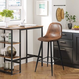 Foto 8 | Set De 2 Taburetes De Bar Furniturer Charlton Marrón 45.5 X 44 X 100 Cm