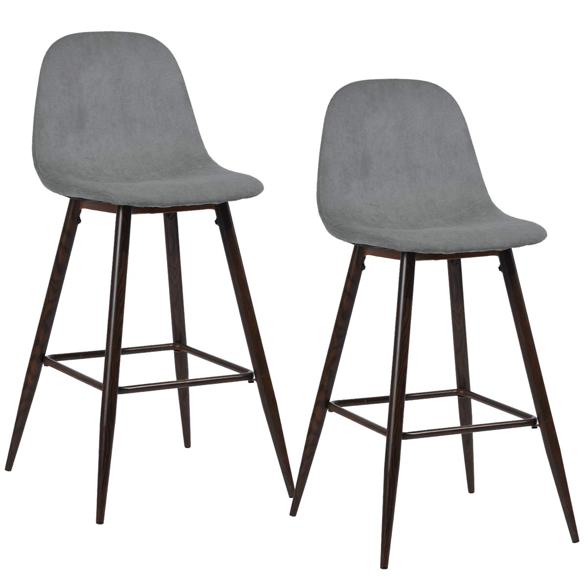 Foto 2 pulgar | Set De 2 Taburetes De Bar Furniturer Charlton Gris