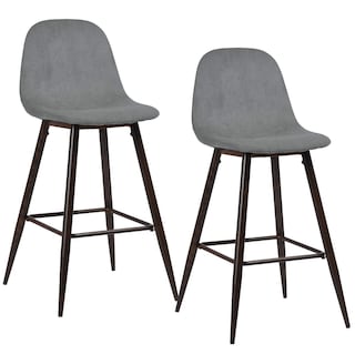 Foto 1 | Set De 2 Taburetes De Bar Furniturer Charlton Gris