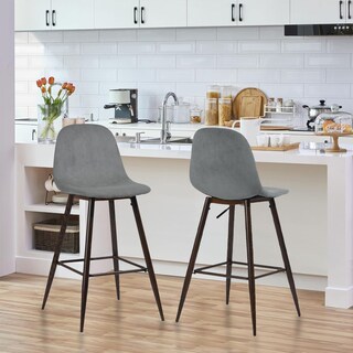 Foto 2 | Set De 2 Taburetes De Bar Furniturer Charlton Gris
