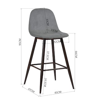 Foto 3 | Set De 2 Taburetes De Bar Furniturer Charlton Gris
