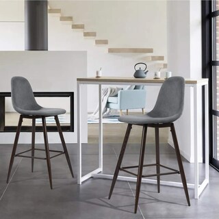 Foto 4 | Set De 2 Taburetes De Bar Furniturer Charlton Gris