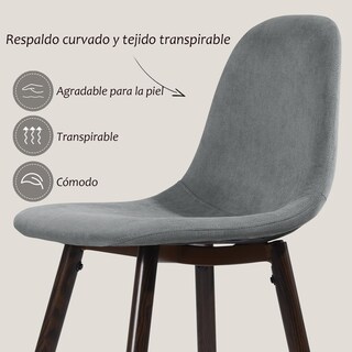 Foto 5 | Set De 2 Taburetes De Bar Furniturer Charlton Gris