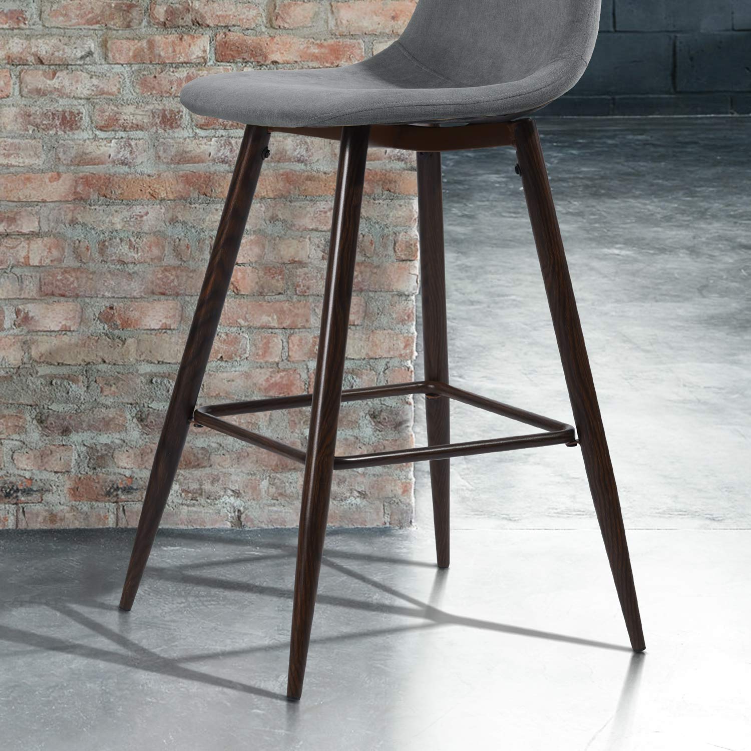 Foto 8 pulgar | Set De 2 Taburetes De Bar Furniturer Charlton Gris