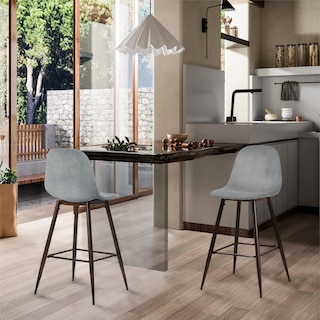 Foto 8 | Set De 2 Taburetes De Bar Furniturer Charlton Gris