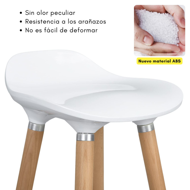 Foto 7 pulgar | Juego De 2 Taburetes De Bar Banco De Bar De Plástico Con Reposapiés Gomyhome