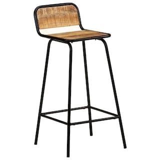 Foto 6 | Sillas De Bar Vidaxl De Madera Maciza De Mango Con Estructura De Acero 2 Unidades - Venta Internacional.