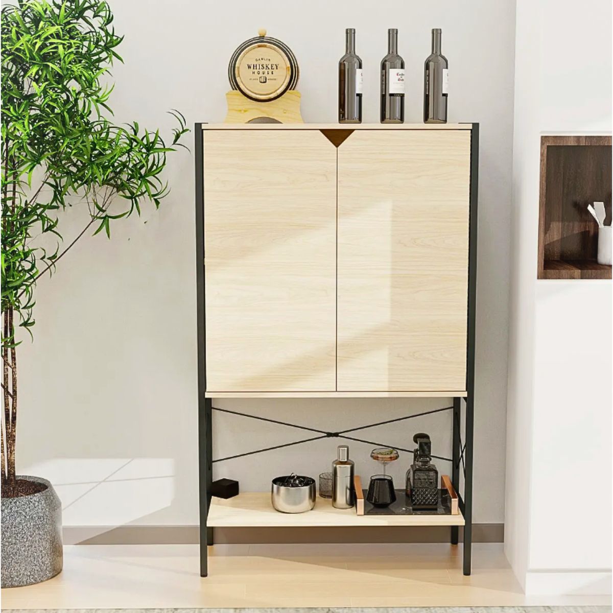 Foto 5 pulgar | Estantería Vitrinas Y Credenza De Multiuso Para Organización Y Almacenamiento Para Hogar Y Oficina