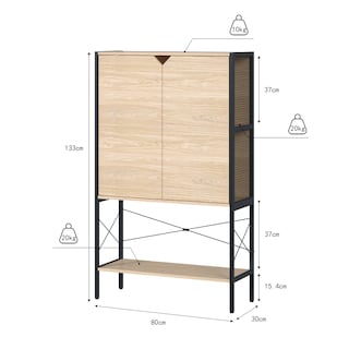 Foto 5 | Estantería Vitrinas Y Credenza De Multiuso Para Organización Y Almacenamiento Para Hogar Y Oficina