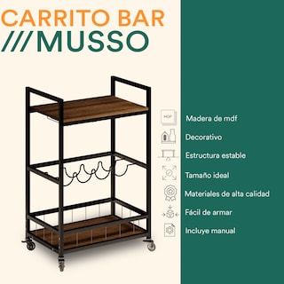 Foto 2 | Carrito Bar Móvil Mubson con Ruedas Musso