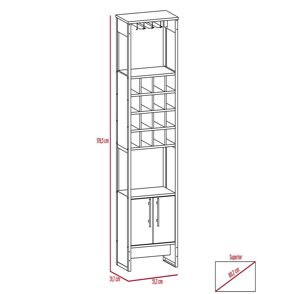 Foto 4 | Mueble para Bar Excelsior color Marrón