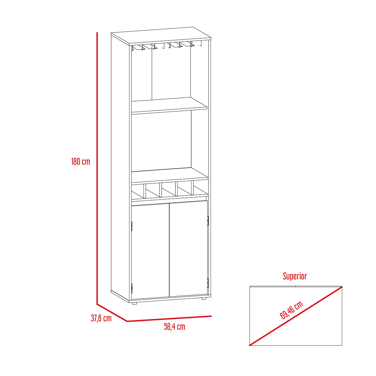 Foto 7 | Mueble Bar Excelsior Prana color Beige