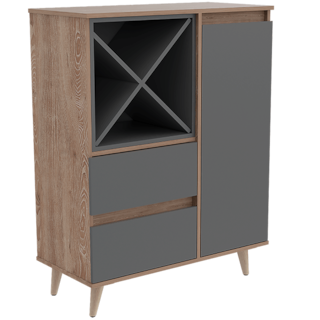 Foto 3 | Bar Nashira Color Miel y Plata Oscuro con Espacio Para Vinos Virtual Muebles