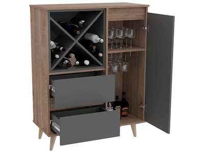 Foto 4 | Bar Nashira Color Miel y Plata Oscuro con Espacio Para Vinos Virtual Muebles
