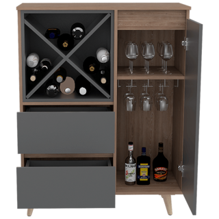 Foto 6 | Bar Nashira Color Miel y Plata Oscuro con Espacio Para Vinos Virtual Muebles