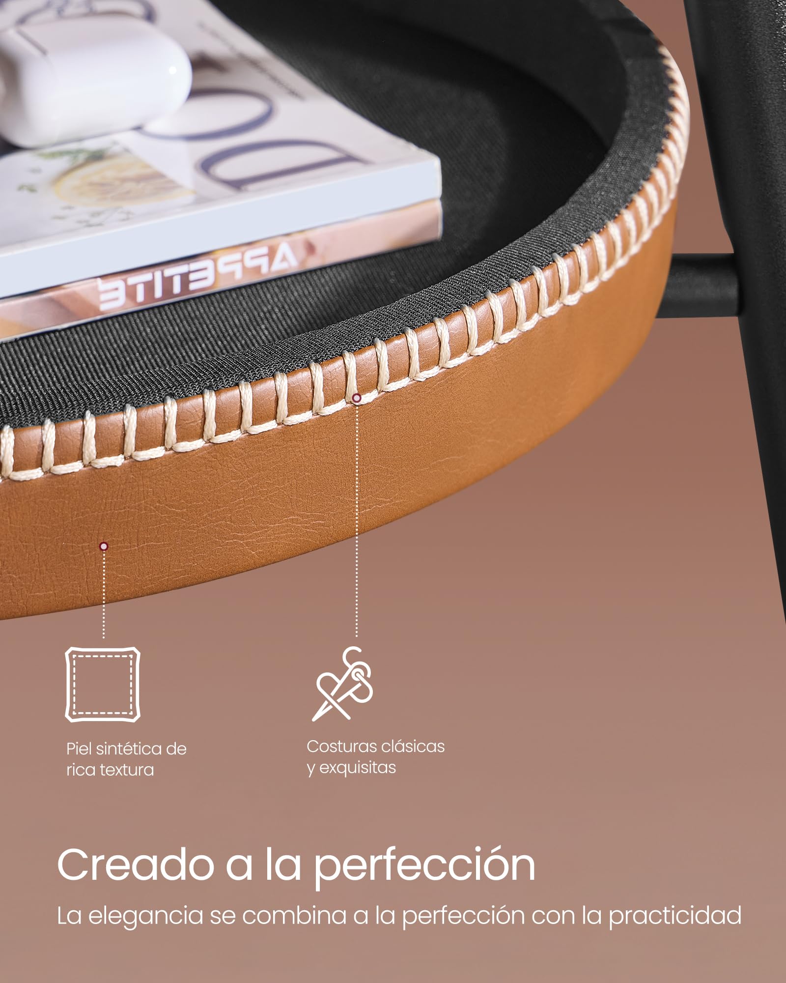 Foto 7 | Mesa De Bar De La Colección Vasagle Ekho Con Almacenamiento, Color Marrón
