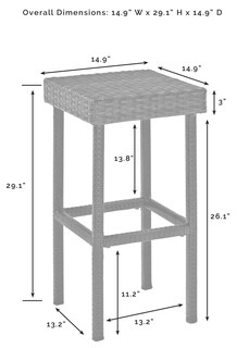 Foto 4 | Taburetes De Bar Para Exteriores Crosley Furniture Palm Harbor Brown, Juego De 2 - Venta Internacional.