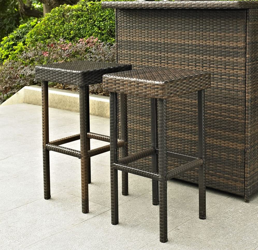 Foto 6 | Taburetes De Bar Para Exteriores Crosley Furniture Palm Harbor Brown, Juego De 2 - Venta Internacional.
