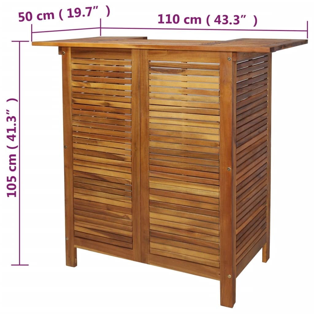 Foto 4 | Mesa De Bar Vidaxl Outdoor Pub Bistro De Madera Maciza De Acacia - Venta Internacional.