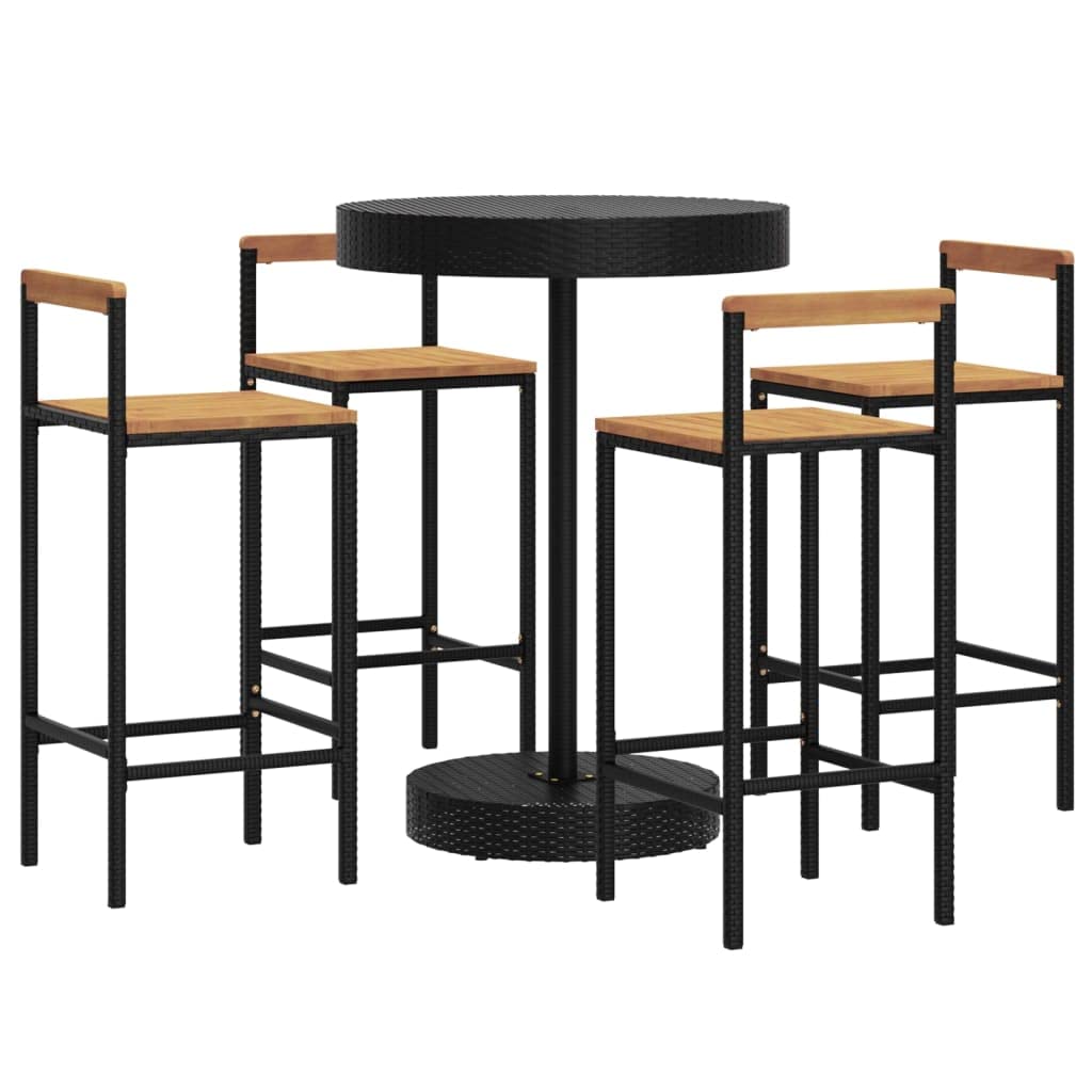 Foto 2 pulgar | Juego De Taburete De Bar Vidaxl De 5 Piezas  Mesa Bistró  Color Negro - Venta Internacional.