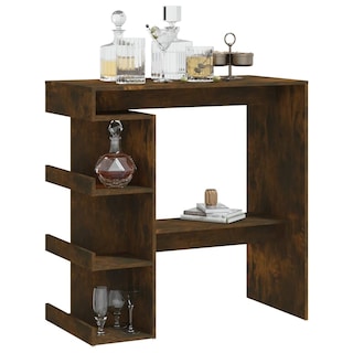 Foto 5 | Mesa De Bar Vidaxl Con Estantes En Roble Ahumado 100 X 50 X 101 5 Cm - Venta Internacional.