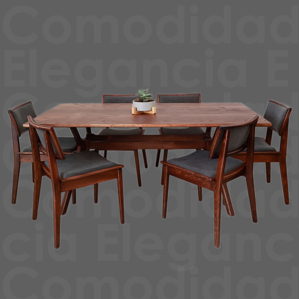 Foto 6 pulgar | Silla para Comedor Ilios Innova de Madera y Tapiz Gris Oscuro con Diseño Contemporáneo