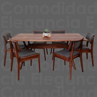 Foto 5 | Silla para Comedor Ilios Innova de Madera y Tapiz Gris Oscuro con Diseño Contemporáneo