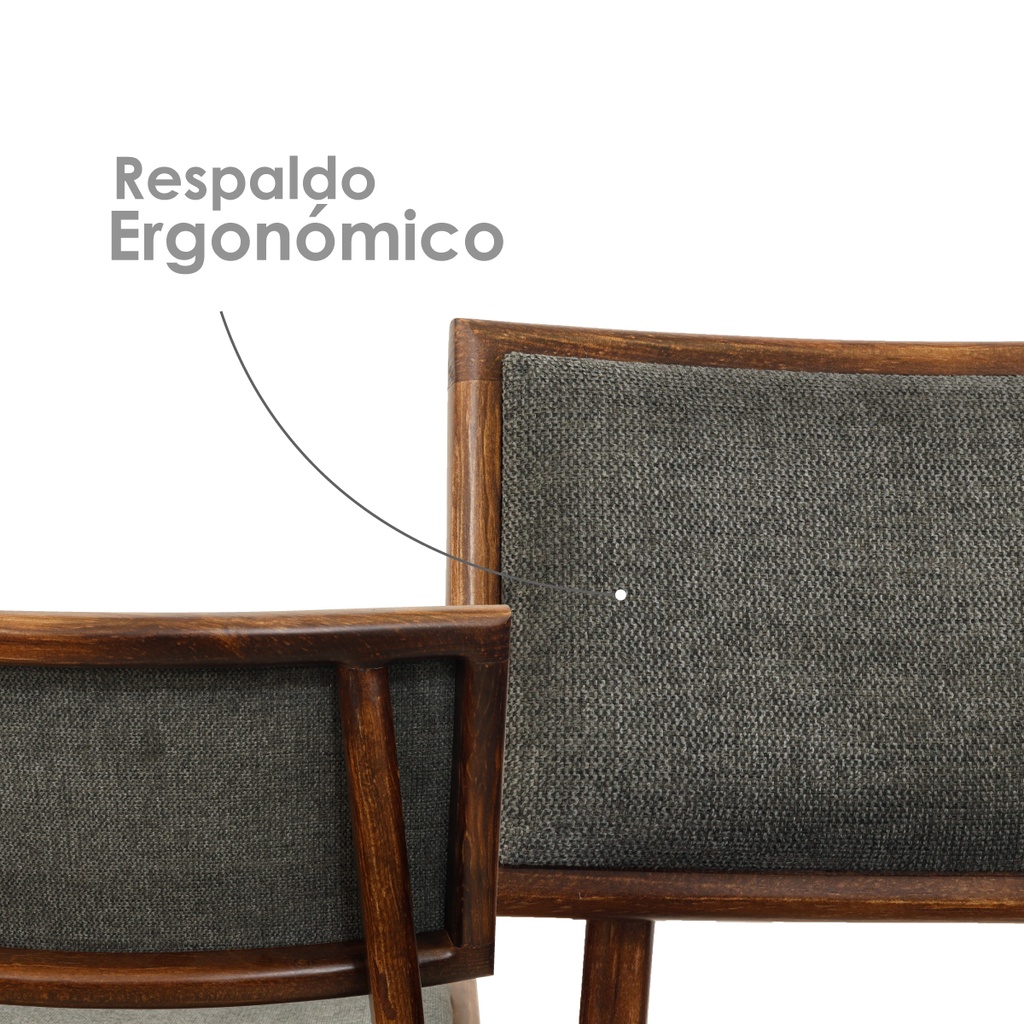 Foto 9 pulgar | Silla para Comedor Ilios Innova de Madera y Tapiz Gris Oscuro con Diseño Contemporáneo