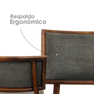 Foto 8 | Silla para Comedor Ilios Innova de Madera y Tapiz Gris Oscuro con Diseño Contemporáneo