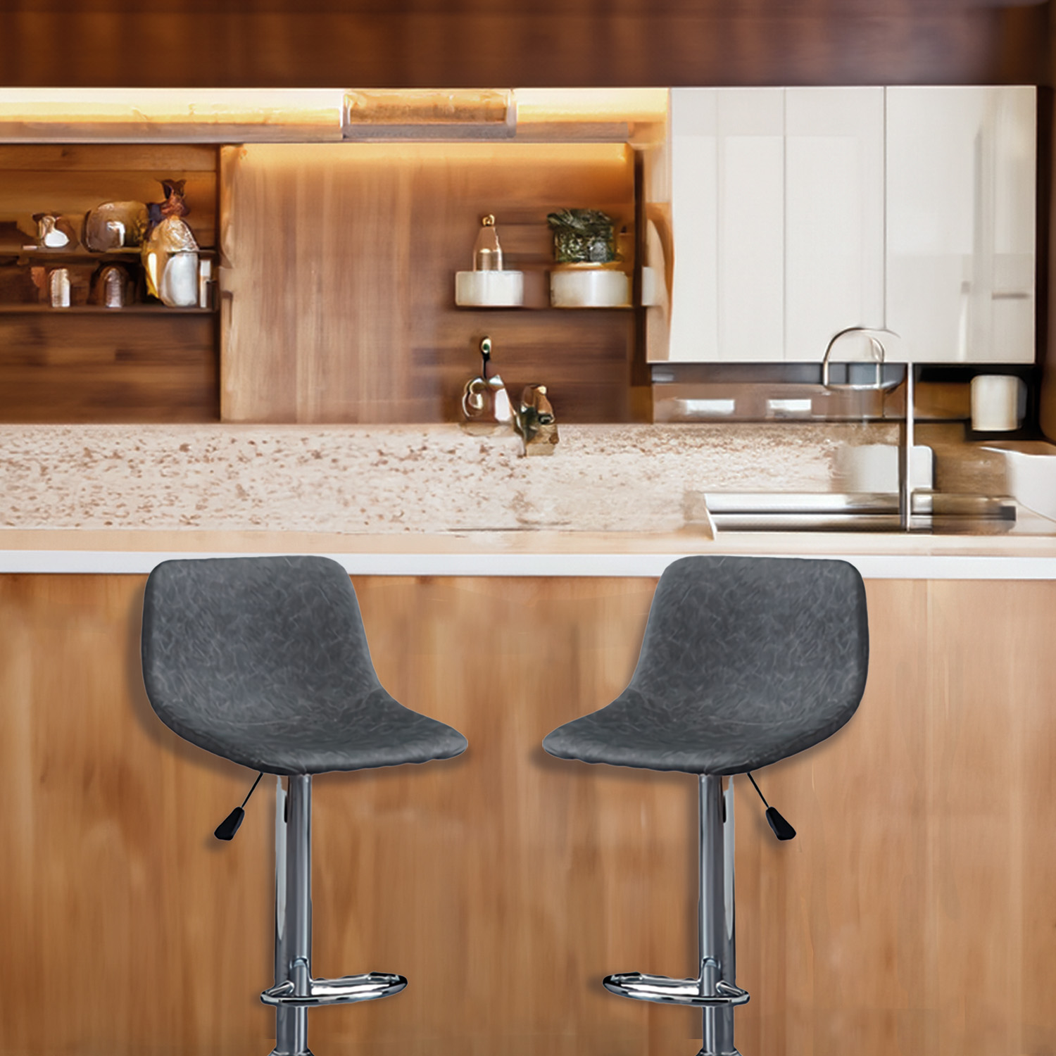 Foto 4 pulgar | Silla de Bar Minimalista Gris Ilios Innova