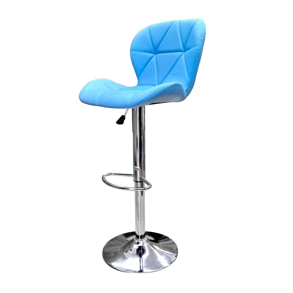 Silla de Bar Acolchada Con Respaldo Geométrico Ilios Innova Azul
