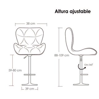 Foto 2 | Silla de Bar Acolchada Con Respaldo Geométrico Ilios Innova Azul