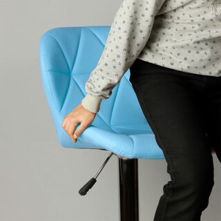 Foto 4 | Silla de Bar Acolchada Con Respaldo Geométrico Ilios Innova Azul