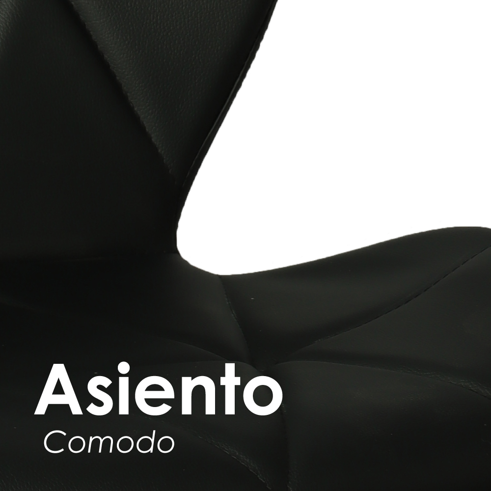 Foto 7 pulgar | Silla de bar acolchada con respaldo geométrico negro y altura ajustable